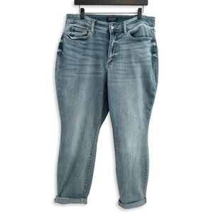 Judy Blue Jeans Womens 16W Medium Wash Bootcut Cuffed Stretch Comfort Fit Casual